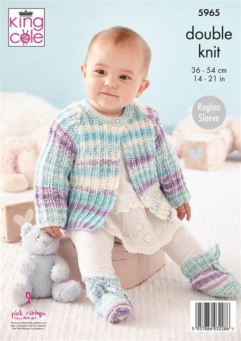 Matinee Coat Cardigan Bootees And Blanket In King Cole Cherish Dk