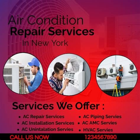 Air Condition Repair Services Flyer Template Postermywall