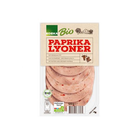 Bio EDEKA Lyoner Mit Paprika 125g Lebensmittel Versand Eu Lebensm