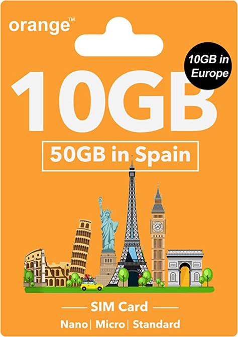 Amazon Orange Europe Prepaid Sim Card Gb Internet Data In G