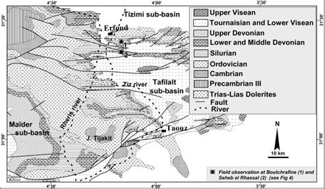 Simplified Geologic Map Of The Study Area Summarizing Outcrop Patterns