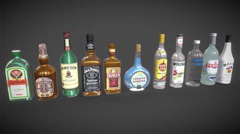 Pack Alcohol Bottle Download Free 3d Model By Axl Visual And Design Axlvisual [a5aa1e5