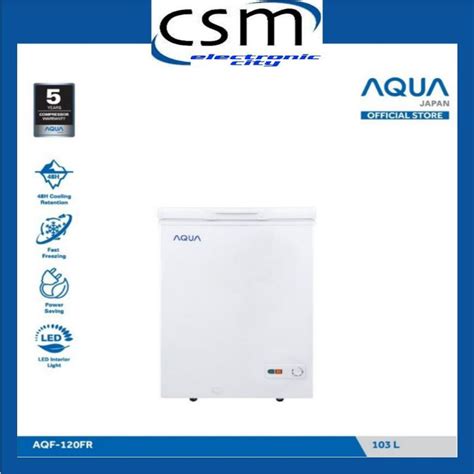 Jual AQUA AQF 120 FR CHEST FREEZER BOX 120FR LEMARI PEMBEKU 100 LITER