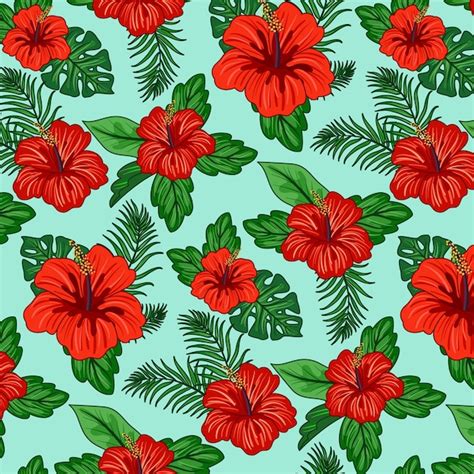 Premium Vector Hand Drawn Hawaiian Shirt Pattern Design