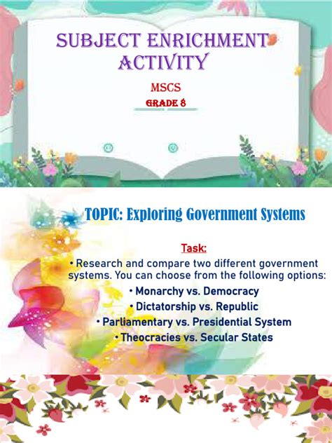 subject enrichment activity mscs