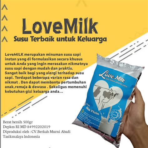 LOVEMILK Susu Sapi Bubuk Murni 500gr Susu Gemuk Susu Diet Susu ...