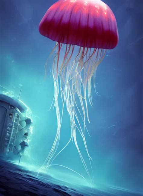 Jellyfish Alien Vehicle Sparks Ultra Realistic Stable Diffusion