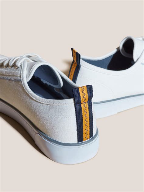 Canvas Lace Up Plimsolls in WHITE MULTI | White Stuff