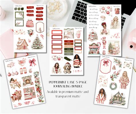 Peppermint Lane Planner And Journaling Kit And Xl Sticker Bundle A