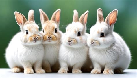 Premium Photo A Group Of Rabbits That Are Looking At The Camera