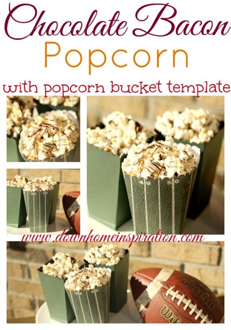 Chocolate Bacon Popcorn (with a popcorn bucket template) - Down Home ...