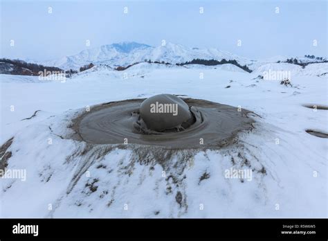 Mud Volcanoes in winter Stock Photo - Alamy