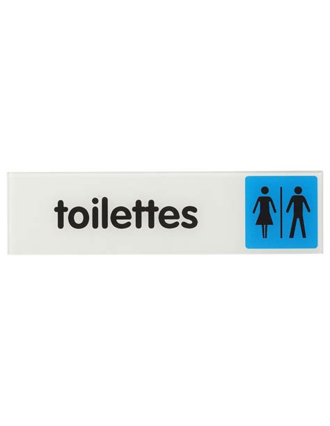 Plaque De Signalisation Toilettes Plexiglass Adhésif 170x45mm Thirard