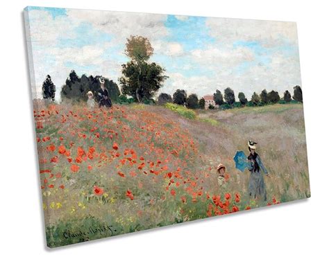 Claude Monet Poppy Field CANVAS WALL ART Print - Etsy