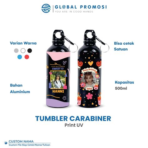 Jual Custom Tumbler Sport Sepeda Event Souvenir Run Bottle Carabiner