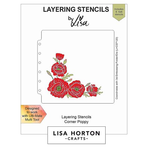 Lisa Horton Crafts Layering Stencils Poppy Corner Oriental Trading