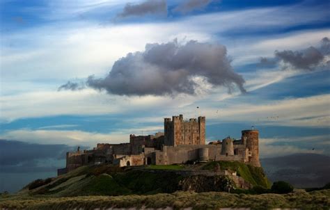 Wallpaper Rock Tower Sky Field Landscape Nature Clouds Birds