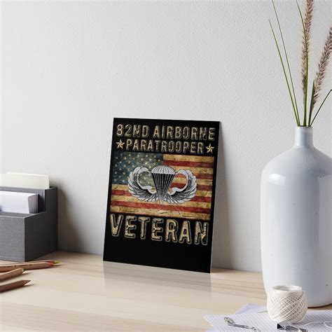 82nd Airborne Paratrooper Veteran Vintage Art Board Print By