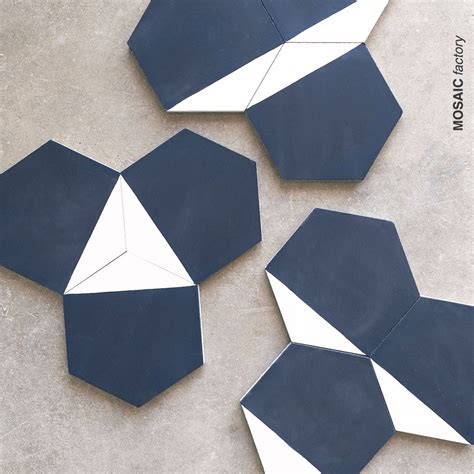 Blue And White Hexagon Cement Tiles From Mosaic Factory Tile Pattern