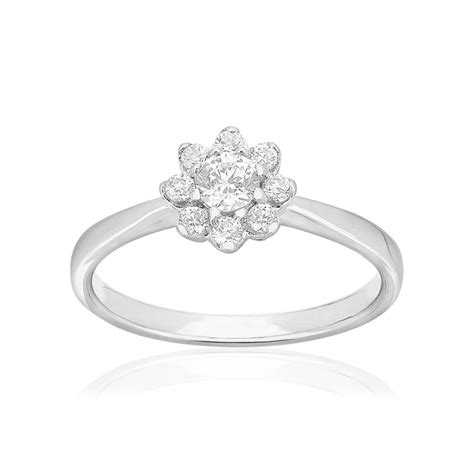 Bague Or Blanc Diamant Synth Tique Femme Bague Maty