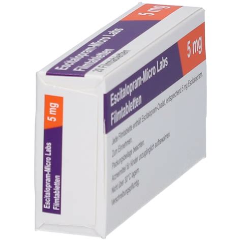 Escitalopram Micro Labs 5 Mg 20 St Mit Dem E Rezept Kaufen Shop Apotheke