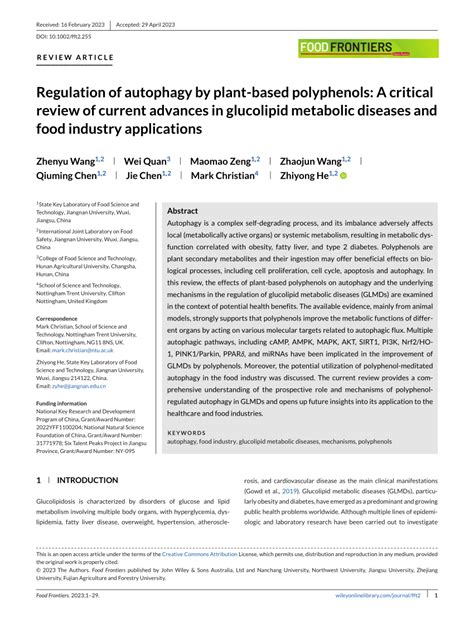 Pdf Regulation Of Autophagy By Plantbased Polyphenols A Critical