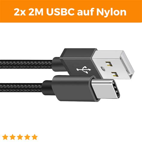 USB C Ladekabel 2x 2m Kabel Datenkabel Schnellladekabel für Samsung