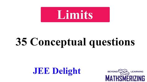 Limits JEE Delight 35 Selected Conceptual Questions YouTube