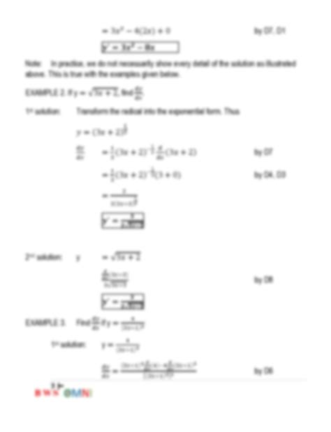 Solution Differentiation Of Algebraic Functions Studypool