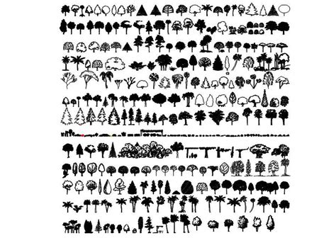 2D CAD blocks of trees in AutoCAD drawing, CAD file, dwg file - Cadbull