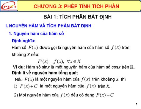chuong  nguyen ham va tich phan bat dinh trong giai tich studocu