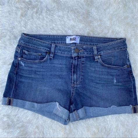 Paige Shorts Paige Jimmy Distressed Denim Jean Shorts With Raw Cuff