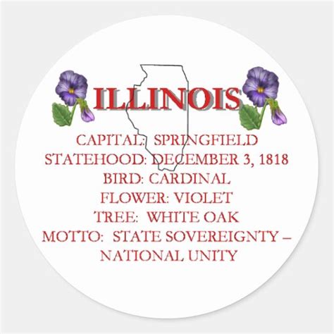 Illinois State Symbols Sticker | Zazzle