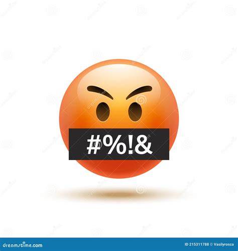 Angry Emoji Curse Emoticon Swear Word Reaction Bad Emoji Face Icon