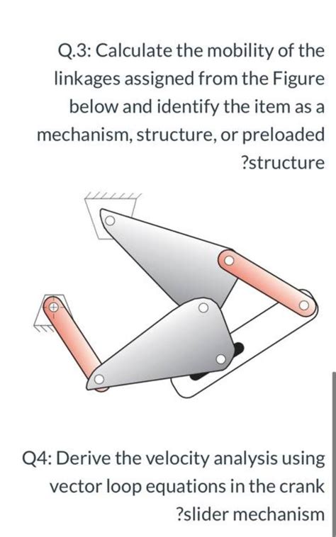 Solved Q Calculate The Mobility Of The Linkages Assigned Chegg