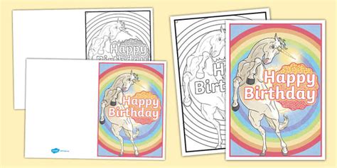 Unicorn Birthday Card Teacher Made Twinkl