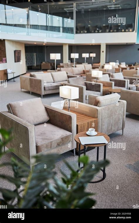 International airport lounge zone ready to welcome the visitors Stock ...