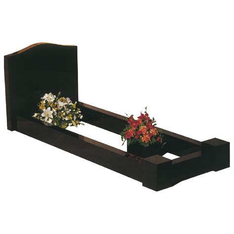 Black Granite Classic Headstone Kerb Memorial Wilson Morgan