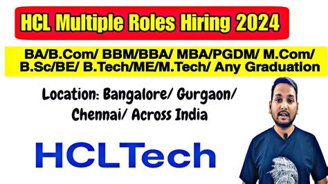 Hcl Tech Biggest Hiring Freshers Off Campus Drive Multiple Roles