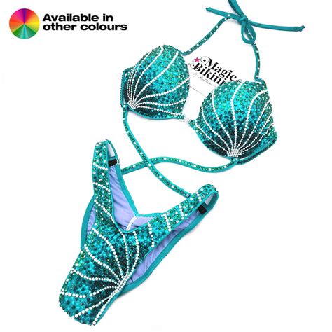 Shell Pearl Swirl Figure Suit IFBB Elite Pro Custom Bikini