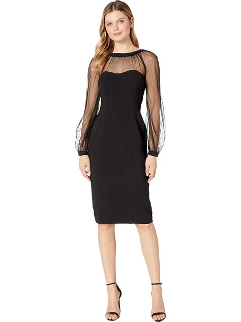 Maggy London Illusion Top Crepe Dress Black Free Shipping