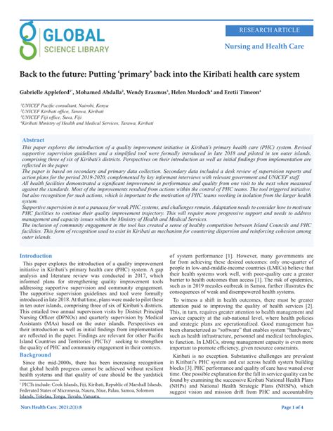 (PDF) Back to the future: Putting ‘primary’ back into the Kiribati