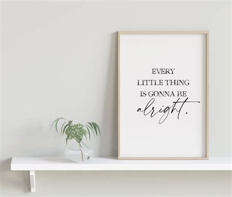 Every Little Thing is Gonna Be Alright Song Lyrics Wall Art | Etsy