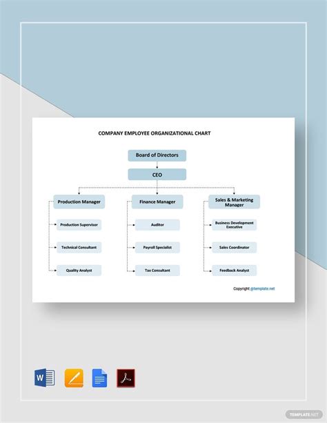 Company Employee Organizational Chart Template in PDF, Word, Pages ...