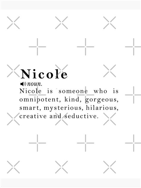 Nicole Name Definition Meaning Poster By Peachyline Redbubble