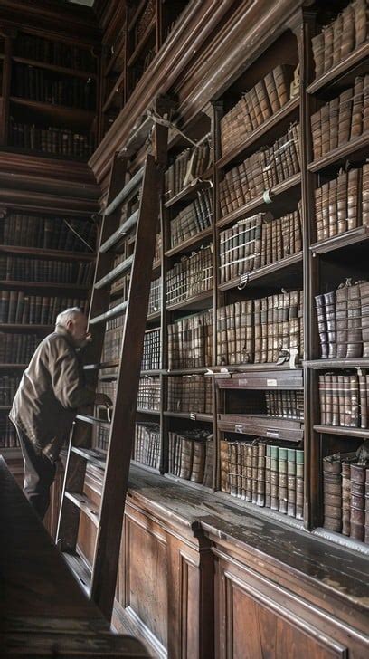 man browsing library image library books elderly