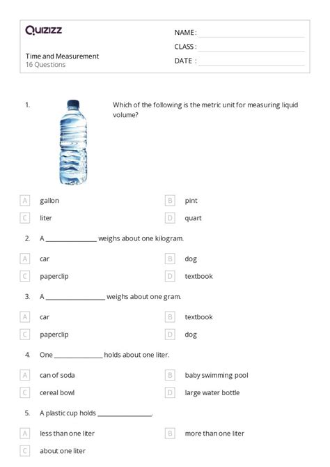 50 Measurement And Capacity Worksheets For 2nd Grade On Quizizz Worksheets Library