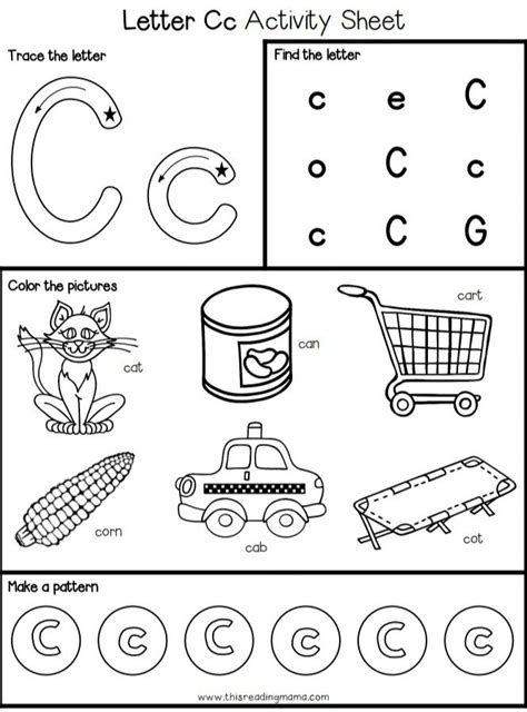 Letter C Coloring Worksheet Free Kindergarten English Worksheet For