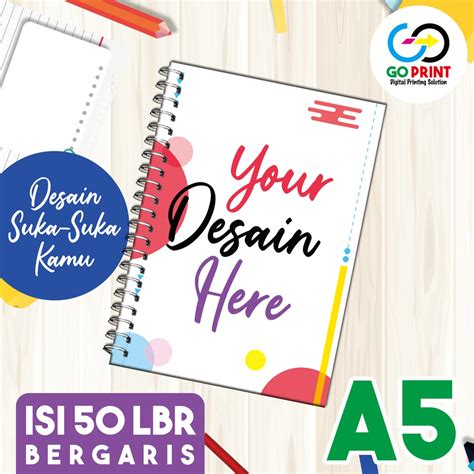 Jual Notebook Custom A5 Spiral Block Note Custom Souvenir Isi HVS