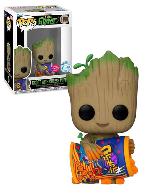 Funko Pop Marvel I Am Groot Tv Groot With Cheese Puffs Flocked 1196